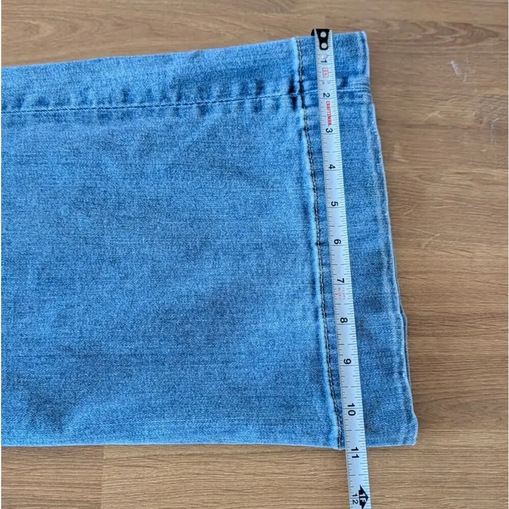 7 For All Mankind Modern Dojo Tailorless Wanderer Jeans Womens 31 Denim Wide Leg - Picture 9 of 13
